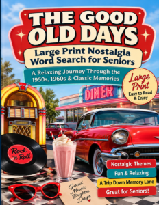 The Good Old Days – 50 Pages Large Print Nostalgia Word Search for Seniors (1950s & 1960s Printable PDF)