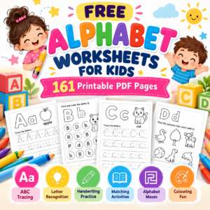 Free Alphabet Worksheets for Kids PDF – 161 Printable ABC Tracing & Preschool Learning Activities