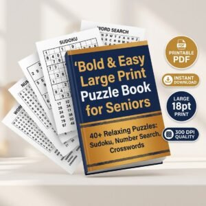 Bold & Easy Large Print Puzzle Book for Seniors PDF – 48+ Relaxing Puzzles & Memory Brain Games